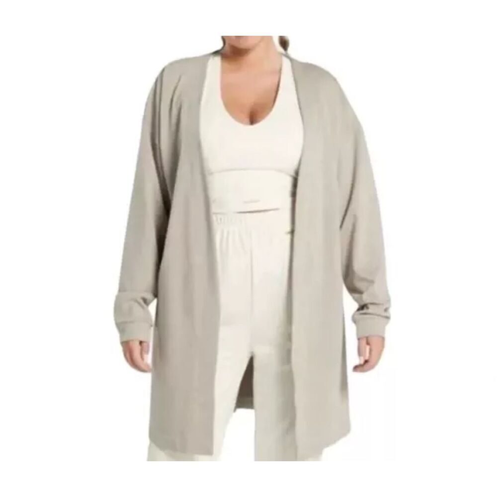 Gymshark + Whitney Simmons Tan Drop Shoulder Long Open Front Cardigan Women's XS
